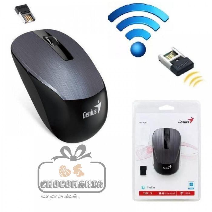 MOUSE GENIUS NX-7015 3 BOTONES INALAMBRICO GRIS - CHOCOMANIA