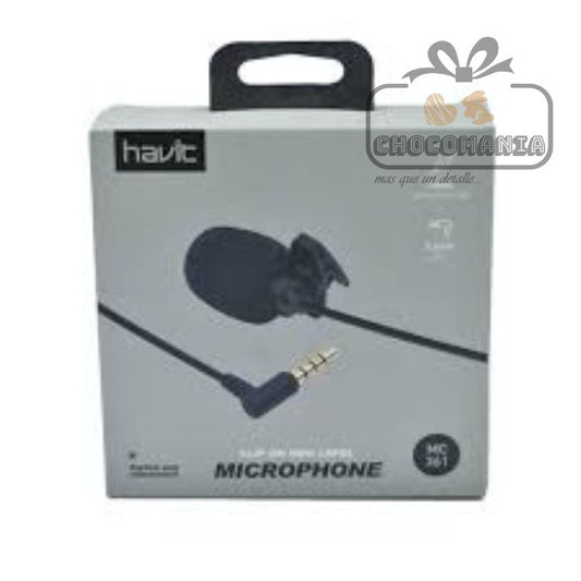 MICROFONO DE SOLAPA HAVIT MC361 - CHOCOMANIA