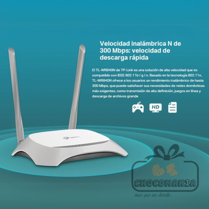 Router Inalámbrico N300Mbps TP-LINK TL-WR840N WIFI - CHOCOMANIA