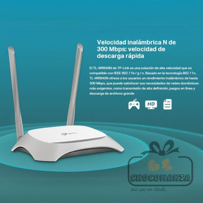 Router Inalámbrico N300Mbps TP-LINK TL-WR840N WIFI - CHOCOMANIA