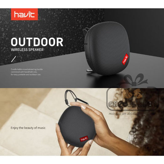 PARLANTE BLUETOOTH HAVIT IMPERMEABLE 5 WATTS NEGRO - CHOCOMANIA