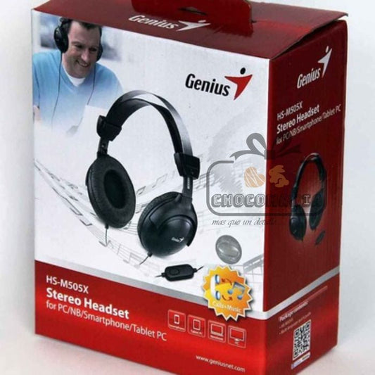 AUDIFONOS TIPO DIADEMA GENIUS CON MICROFONO/CONTROL VOLUMEN HS-M505X - CHOCOMANIA