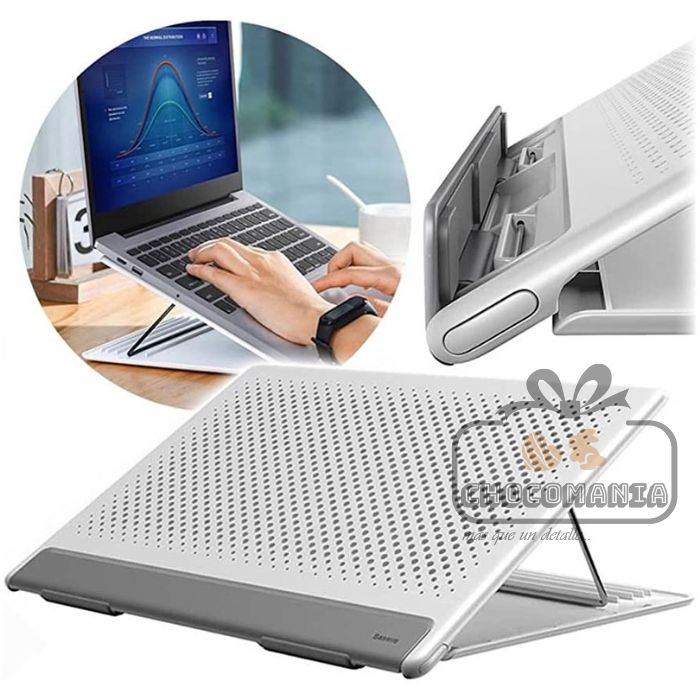 SOPORTE PLEGABLE DE LAPTOP BASEUS SUDD-2G BLANCO CON GRIS - CHOCOMANIA