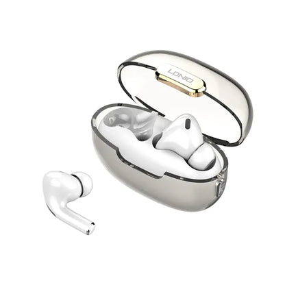 Audífonos LDNIO T02 TWS: Bluetooth 5.3, driver 13 mm, hasta 20 h con estuche y USB-C. Compactos, táctiles y listos para el día a día.