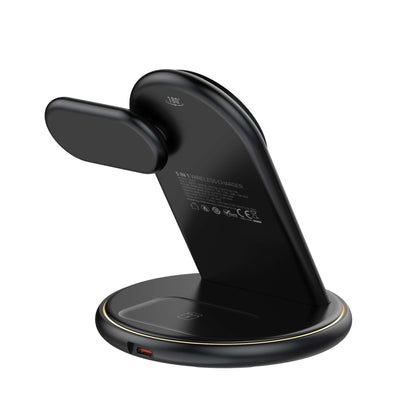 Organiza tu velador/escritorio con la LDNIO WL02: Qi 15W, reloj 2.5W, earbuds 5W, imán N52 y luz LED 3W. Menos cables, más orden.