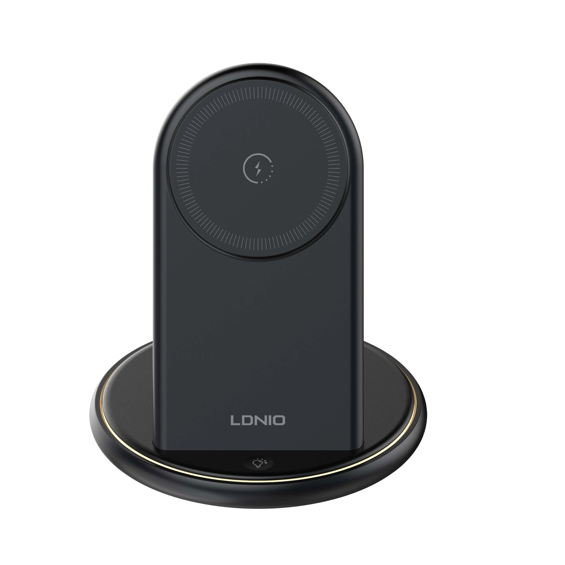 Organiza tu velador/escritorio con la LDNIO WL02: Qi 15W, reloj 2.5W, earbuds 5W, imán N52 y luz LED 3W. Menos cables, más orden.