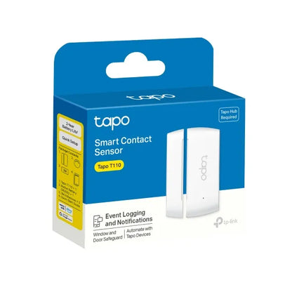 Sensor de contacto Tapo T110 para puertas y ventanas. Notificaciones en tiempo real, automatización inteligente. Compatible con Hub Tapo H100.