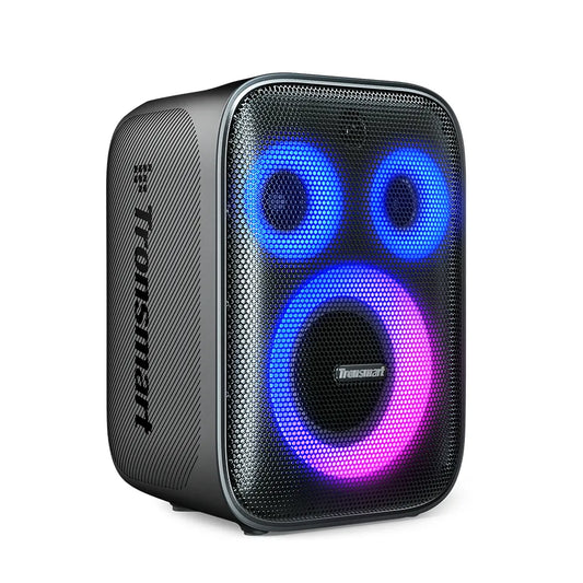 Parlante Bluetooth Tronsmart Halo 200 de 120W con karaoke, bajos potentes y luces RGB. Disponible bajo pedido con entrega en 48 horas.