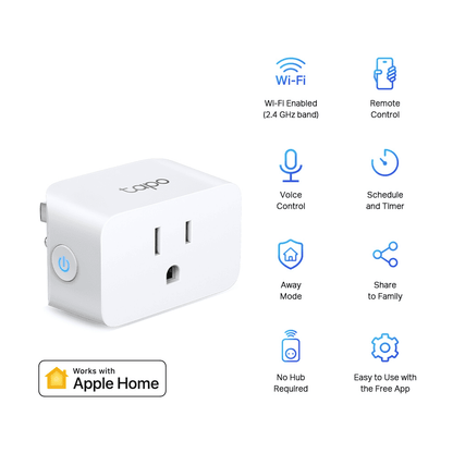 Enchufe inteligente Tapo P125 con control remoto, HomeKit, Alexa, Google. Programación, temporizador y modo Ausente. ¡Automatiza tu hogar!